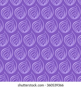 Seamless creative hand-drawn pattern of stylized flowers in pale violet and light lilac colors. Vector illustration.