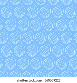 Seamless creative hand-drawn pattern of stylized flowers in pale cyan and cornflower blue colors. Vector illustration.