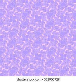 Seamless creative hand-drawn pattern of stylized flowers in pale cornflower blue and pastel pink colors. Vector illustration.