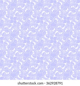 Seamless creative hand-drawn pattern of stylized flowers in white and pale lavender colors. Vector illustration.