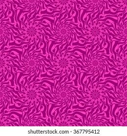 Seamless creative hand-drawn pattern of stylized flowers in bright fuchsia and mauve colors. Vector illustration.