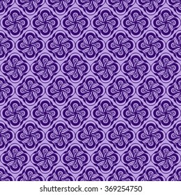 Seamless creative hand-drawn pattern of stylized flowers in pale lilac and dark violet colors. Vector illustration.