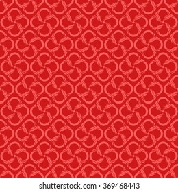 Seamless creative hand-drawn pattern of stylized flowers in red and pale scarlet colors. Vector illustration.