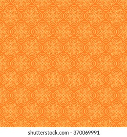 Seamless creative hand-drawn pattern of stylized flowers in yellow and orange colors. Vector illustration.