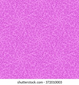 Seamless creative hand-drawn pattern of stylized flowers in orchid and pale pink colors. Vector illustration.