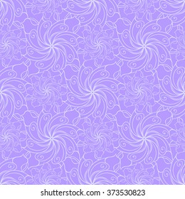 Seamless creative hand-drawn pattern of stylized flowers in pale lavender and light lilac colors. Vector illustration.