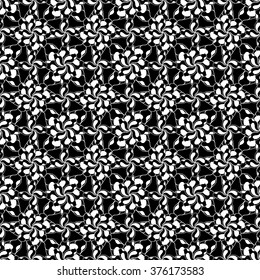Seamless creative hand-drawn pattern of stylized flowers in black and white colors. Vector illustration.