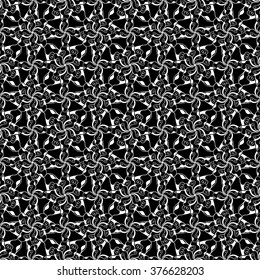 Seamless creative hand-drawn pattern of stylized flowers in black and white colors. Vector illustration.
