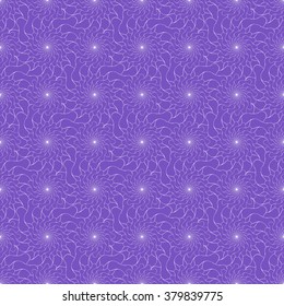 Seamless creative hand-drawn pattern of stylized flowers in white and bright violet colors. Vector illustration.