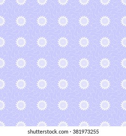 Seamless creative hand-drawn pattern of stylized flowers in white and pale lilac colors. Vector illustration.