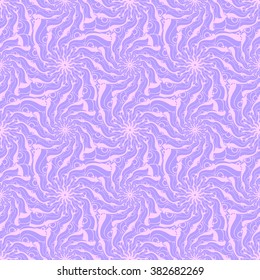 Seamless creative hand-drawn pattern of stylized flowers in light mauve and pale pink colors. Vector illustration.