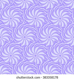 Seamless creative hand-drawn pattern of stylized flowers in pale lavender and light lilac colors. Vector illustration.
