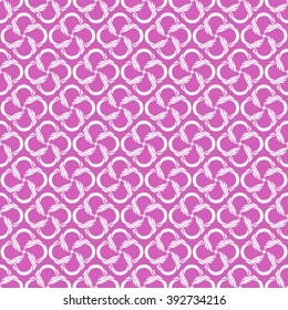 Seamless creative hand-drawn pattern of stylized flowers in bright purple and white colors. Vector illustration.