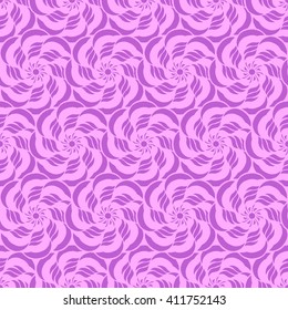 Seamless creative hand-drawn pattern of stylized flowers in orchid and pale pink colors. Vector illustration.