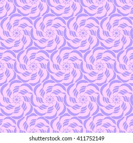 Seamless creative hand-drawn pattern of stylized flowers in light mauve and pale pink colors. Vector illustration.