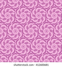 Seamless creative hand-drawn pattern of stylized flowers in mauve and pale magenta colors. Vector illustration.