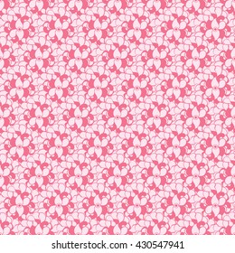 Seamless creative hand-drawn pattern of stylized flowers in pale pink and light magenta colors. Vector illustration.