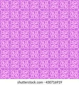 Seamless creative hand-drawn pattern of stylized flowers in orchid and pale pink colors. Vector illustration.