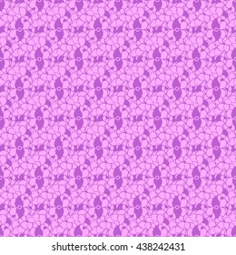 Seamless creative hand-drawn pattern of stylized flowers in orchid and pale pink colors. Vector illustration.