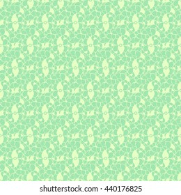 Seamless creative hand-drawn pattern of stylized flowers in light yellow-green and pale lime colors. Vector illustration.