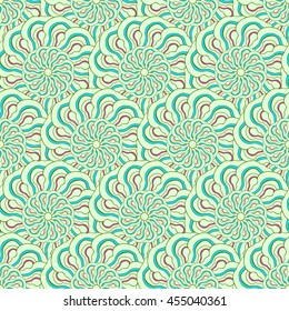 Seamless creative hand-drawn pattern of stylized flowers. Vector illustration.