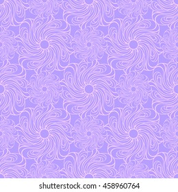 Seamless creative hand-drawn pattern of stylized flowers in light mauve and pale pink colors. Vector illustration.