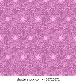 Seamless creative hand-drawn pattern of stylized flowers in mauve and pale magenta colors. Vector illustration.