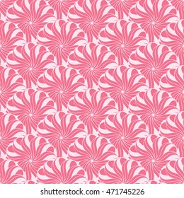 Seamless creative hand-drawn pattern of stylized flowers in pale pink and light magenta colors. Vector illustration.