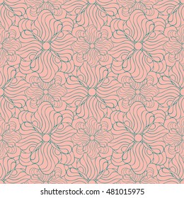 Seamless creative hand-drawn pattern of stylized flowers. Vector illustration.