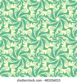 Seamless creative hand-drawn pattern of stylized flowers. Vector illustration.
