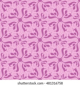 Seamless creative hand-drawn pattern of stylized flowers. Vector illustration.