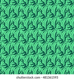 Seamless creative hand-drawn pattern of stylized flowers. Vector illustration.