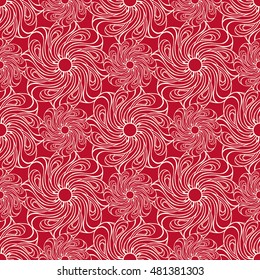 Seamless creative hand-drawn pattern of stylized flowers. Vector illustration.