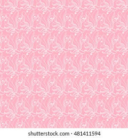 Seamless creative hand-drawn pattern of stylized flowers. Vector illustration.