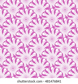 Seamless creative hand-drawn pattern of stylized flowers. Vector illustration.