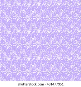 Seamless creative hand-drawn pattern of stylized flowers. Vector illustration.