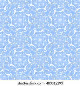 Seamless creative hand-drawn pattern of stylized flowers. Vector illustration.