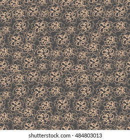 Seamless creative hand-drawn pattern of stylized flowers. Vector illustration.