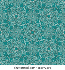 Seamless creative hand-drawn pattern of stylized flowers. Vector illustration.