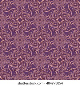 Seamless creative hand-drawn pattern of stylized flowers. Vector illustration.