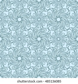 Seamless creative hand-drawn pattern of stylized flowers. Vector illustration.