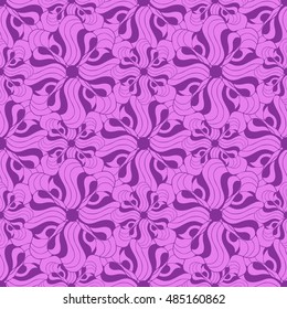 Seamless creative hand-drawn pattern of stylized flowers. Vector illustration.