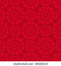 Seamless creative hand-drawn pattern of stylized flowers. Vector illustration.
