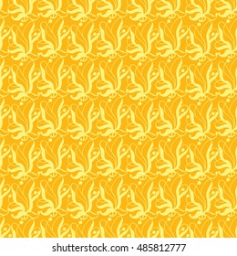 Seamless creative hand-drawn pattern of stylized flowers. Vector illustration.