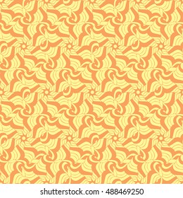 Seamless creative hand-drawn pattern of stylized flowers. Vector illustration.