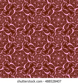 Seamless creative hand-drawn pattern of stylized flowers. Vector illustration.