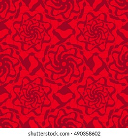 Seamless creative hand-drawn pattern of stylized flowers. Vector illustration.