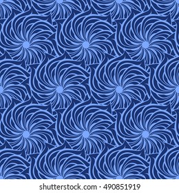 Seamless creative hand-drawn pattern of stylized flowers. Vector illustration.