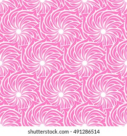 Seamless creative hand-drawn pattern of stylized flowers. Vector illustration.