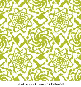 Seamless creative hand-drawn pattern of stylized flowers. Vector illustration.
